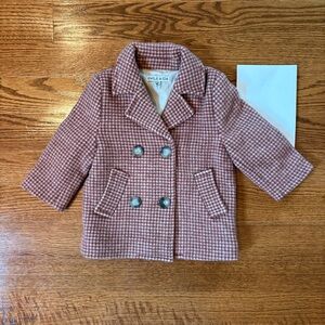 emile et ida red gingham wool coat